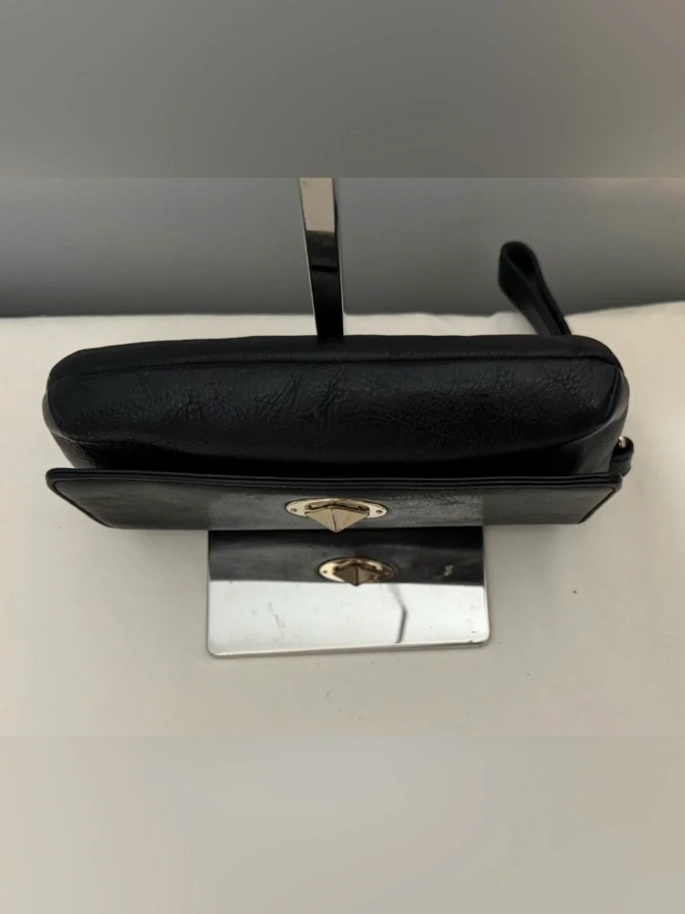 Kate Spade Chrystie Street Evan Clutch Wristlet Black Leather